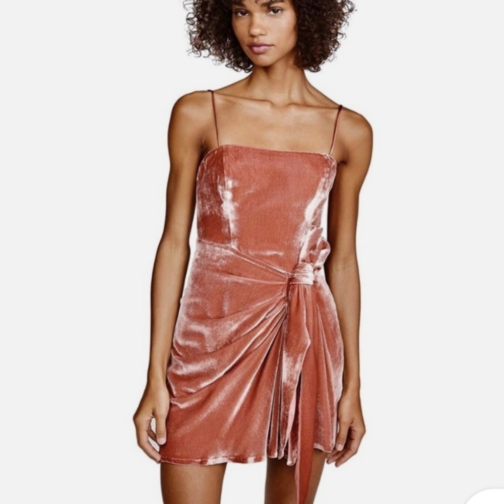 Cinq a Sept Kiki Draped Velvet Mini Dress